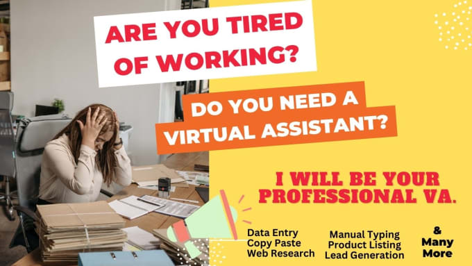 Gig Preview - Your professional virtual assistant for all jobs you need