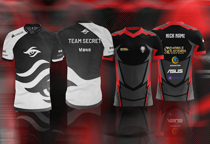 Gig Preview - Do sublimation esports jersey and 3d sublimation mockup