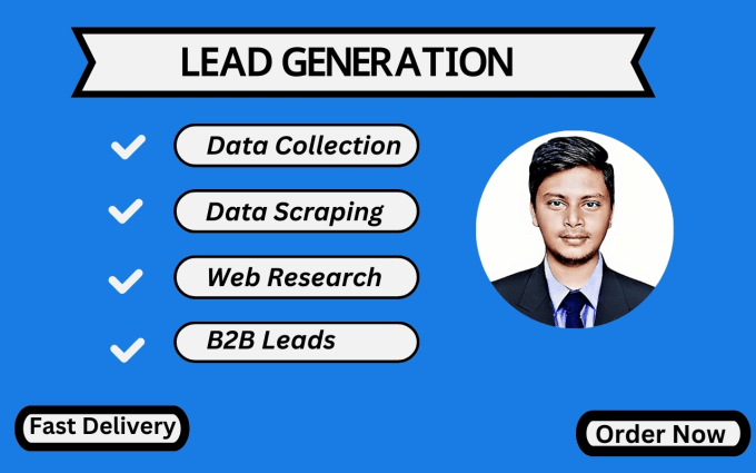 Gig Preview - Do b2b lead generation, data collection and data scraping