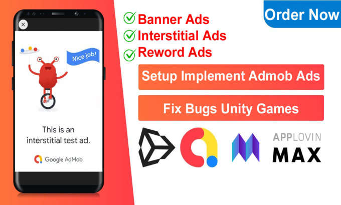 Gig Preview - Integrate, implement admob ads, fix bugs in your unity games boost your earnings