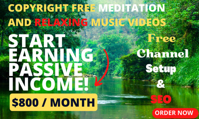 Gig Preview - Create  relaxing nature meditation and HD meditation music video