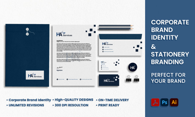 Gig Preview - Design corporate brand identity and stationery branding for your brand