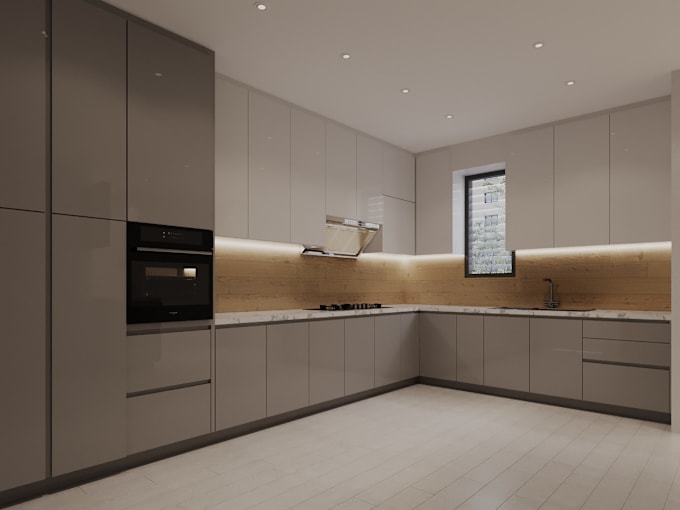 Gig Preview - Remodel and design kitchen interior by 3d rendering