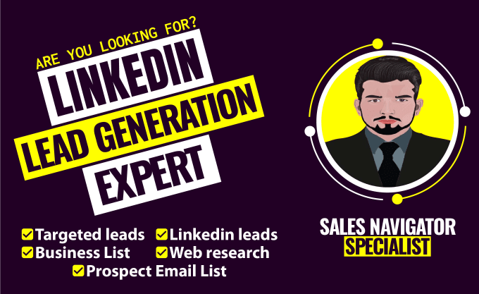 Gig Preview - Collect email address b2b linkedin lead generation prospect list for business