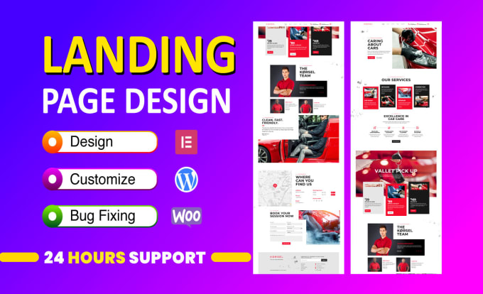 Gig Preview - Build custom responsive wordpress landing page design or elementor landing page