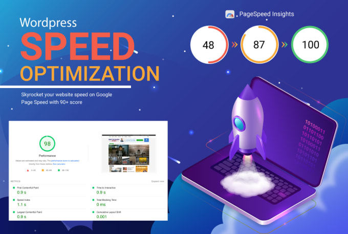 Gig Preview - Do wordpress speed optimization for google page speed, gtmetrix