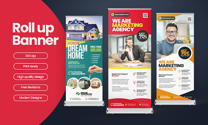 Gig Preview - Create custom retractable, roll up banner design for you