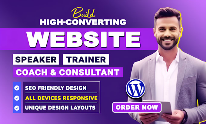 Gig Preview - Build high converting website for speaker, trainer, coach, consultant