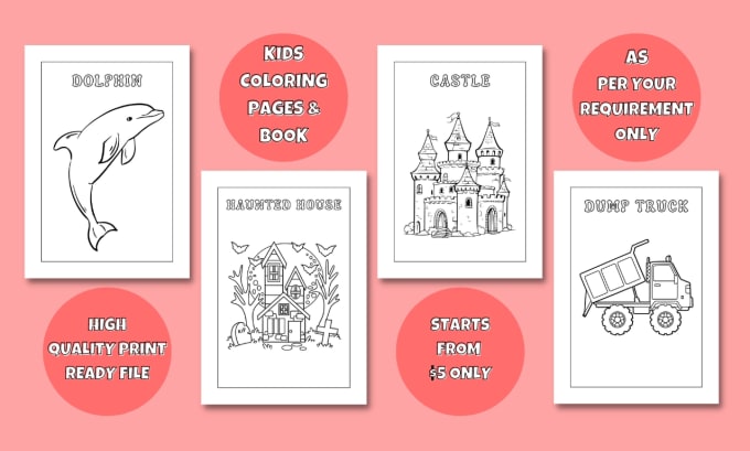 Gig Preview - Do unique kids and adult coloring book pages for KDP etsy