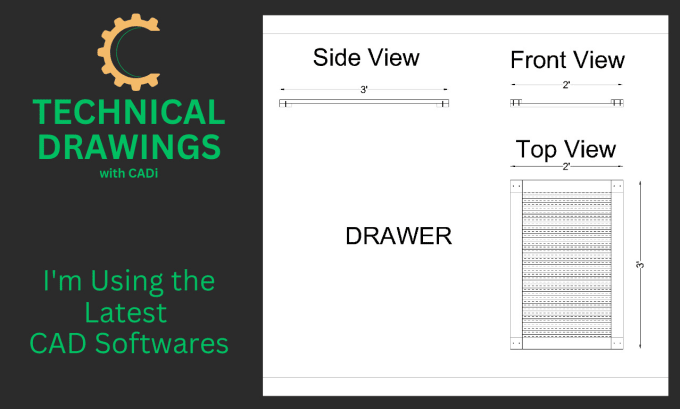 Gig Preview - Create autocad mechanical orthographic projection drawing