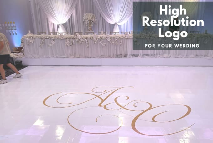 Gig Preview - Design high resolution eps svg PDF vinyl dancing floor logo for your wedding