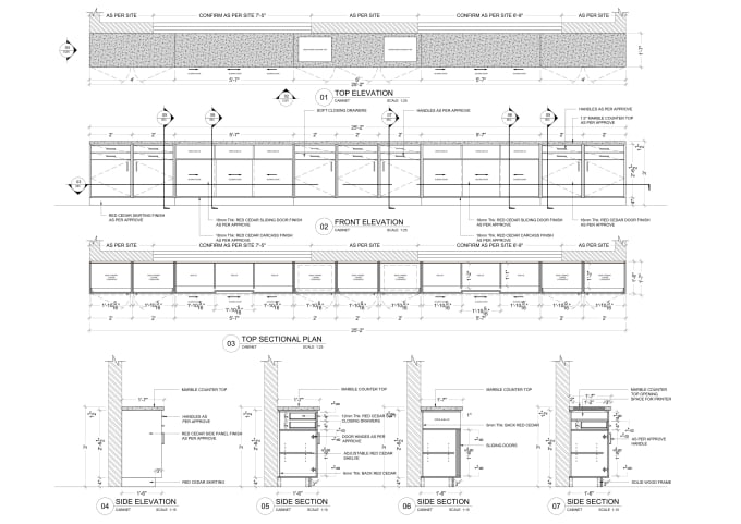 Gig Preview - Custom cabinets layout shop drawings