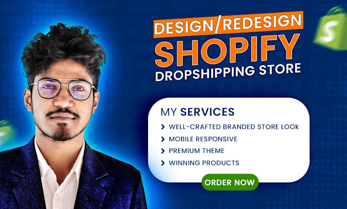 Gig Preview - Design or redesign shopify store and shopify dropshipping website