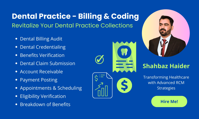 Gig Preview - Work on dental billing and coding tasks for dentist