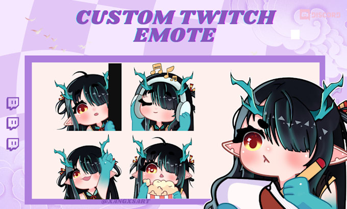 Gig Preview - Create custom cute twitch emotes and sub badges