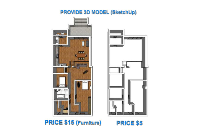 Bestseller - model your floorplan into 3d by sketchup fastest