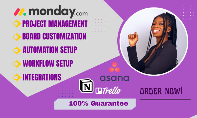 Gig Preview - Set up your project management with monday crm monday com asana