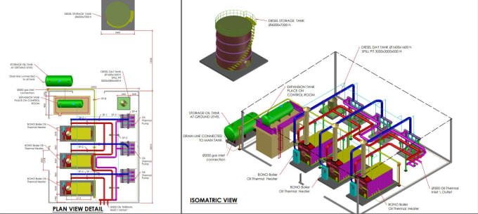 Gig Preview - Design 2d,3d piping layouts, ducting, hvac using autocad