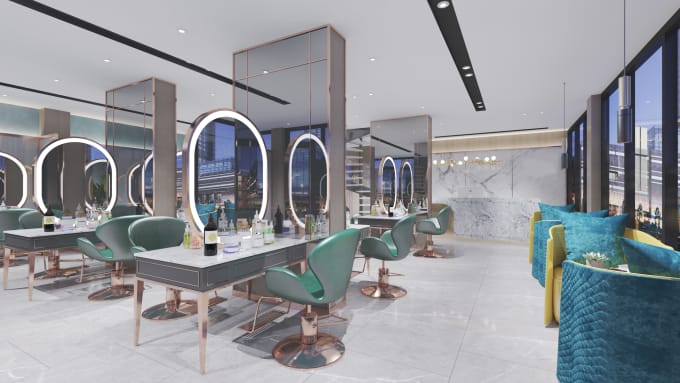 Gig Preview - Design 3d renders of beauty hair salon, spa, skincare clinic