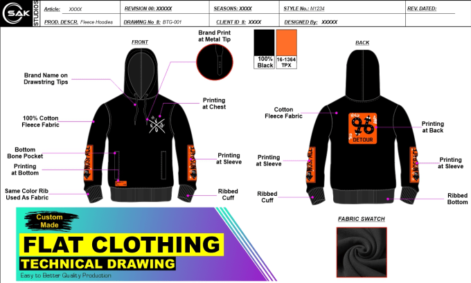 Gig Preview - Design fashion apparel clothing tech pack flat sketch