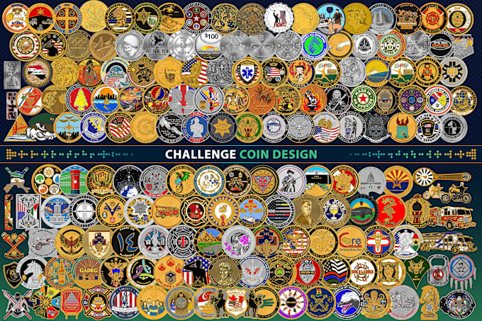 Gig Preview - Do classy challenge coin designs in retro or vintage style