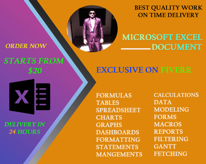 Gig Preview - Edit, design, format, develop spreadsheets on microsoft excel