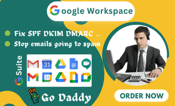 Bestseller - fix g suite godaddy domain g suite dns record for cold email deliverability 24hr