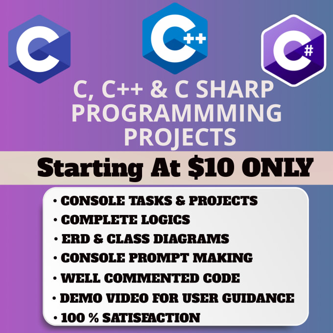 Gig Preview - Develop and debug c cpp c sharp java and python projects for you