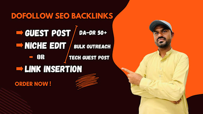 Gig Preview - Do tech guest post or niche edit link insertion outreach dofollow seo backlinks