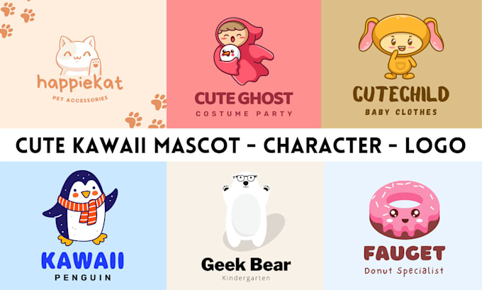 Gig Preview - Design a cute kawaii mascot character logo for your business