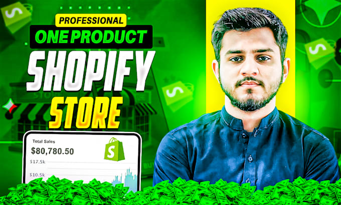 Bestseller - create one product shopify dropshipping store, website