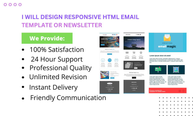 Gig Preview - Design responsive HTML email template or newsletter