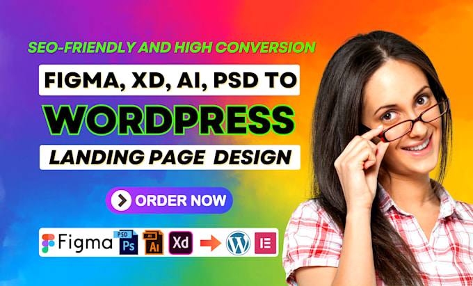 Gig Preview - Create responsive wordpress landing page design, elementor landing page