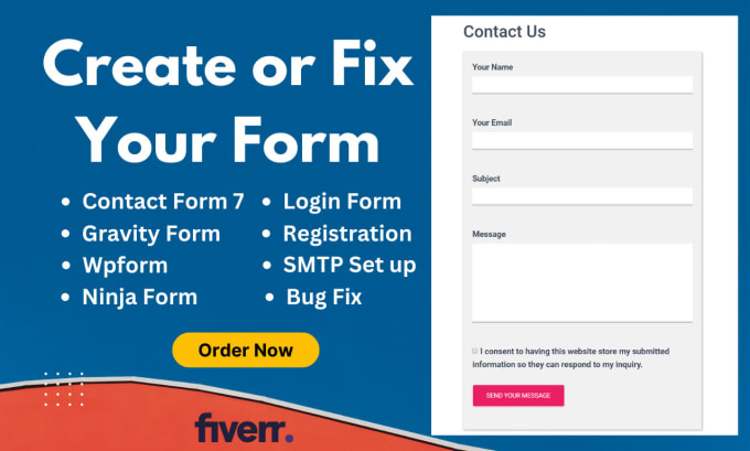 Gig Preview - Create or fix wordpress contact form 7, gravity form, ninja form, wpform