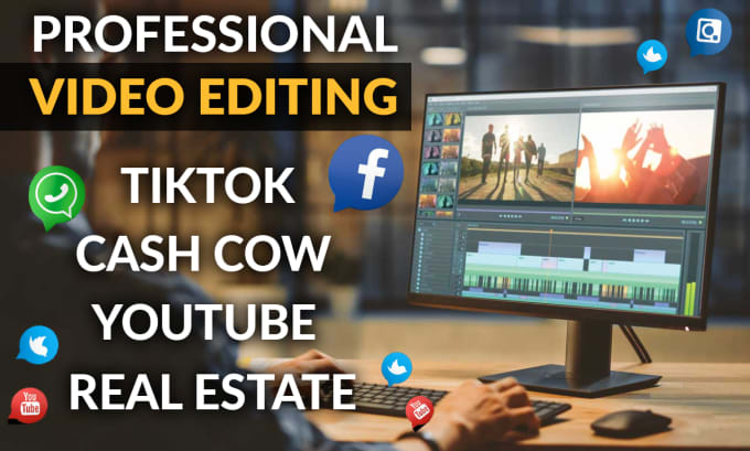 Gig Preview - Do professional video editing cash cow youtube tiktok