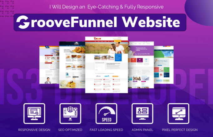 Gig Preview - Build groove funnels, groovepages, landing page, groove cm, and groove kart