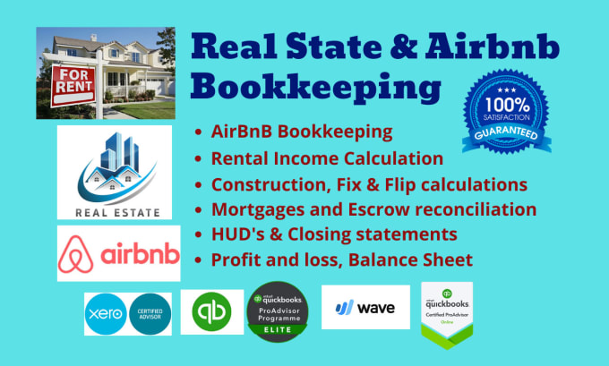 Gig Preview - Real estate airbnb rental accounting and bookkeeping in quickbooks online xero