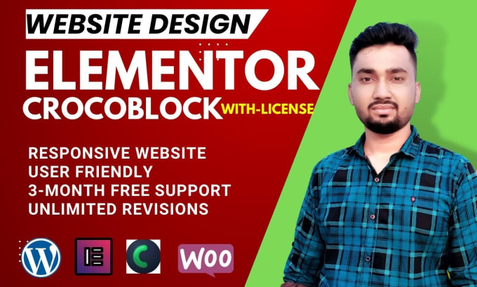 Gig Preview - Create wordpress website using elementor pro and crocoblock