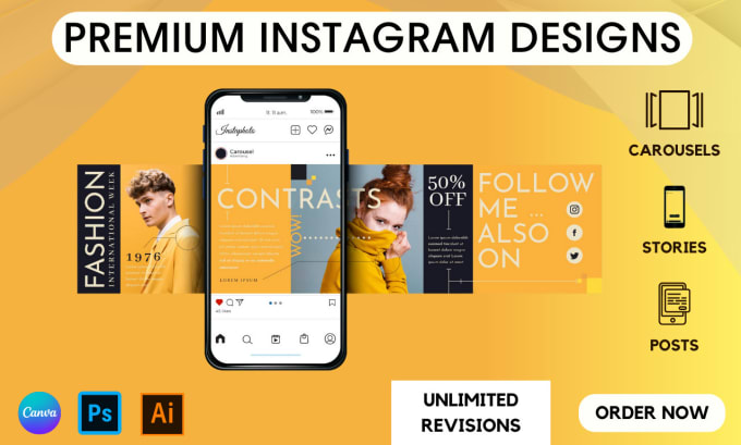 Gig Preview - Design unique instagram post, stories, template, content, carousel, infographics