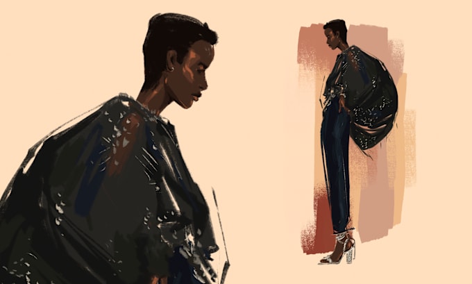 Gig Preview - Create a professional commercial fashion sketch