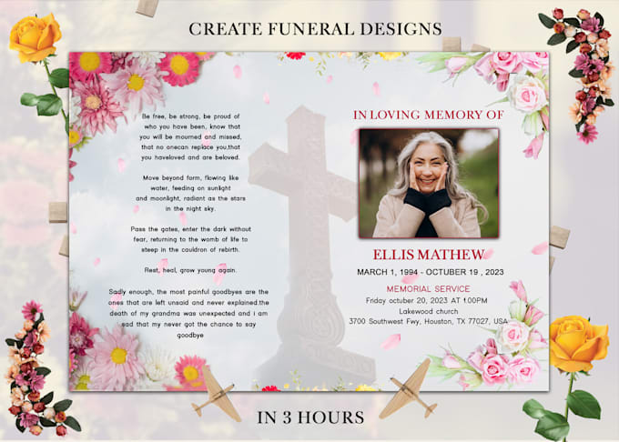 Bestseller - do event, funeral flyer, obituary and program in 3hrs