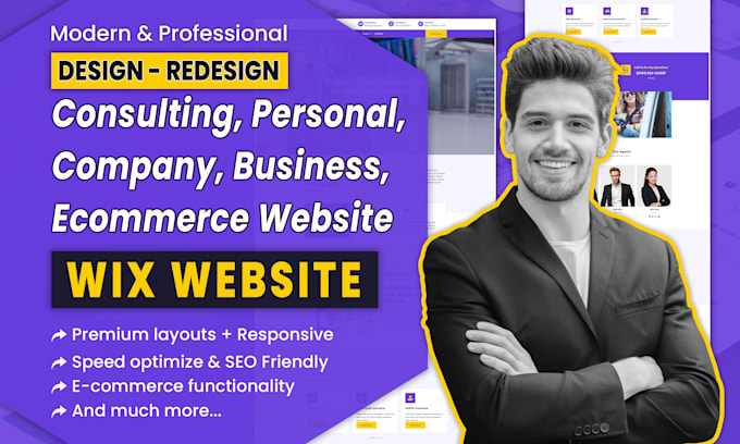 Gig Preview - Design, redesign consulting, personal, company, business, ecommerce wix website