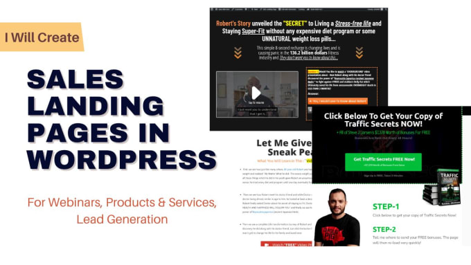 Gig Preview - Make landing pages for webinars, products, lead generation