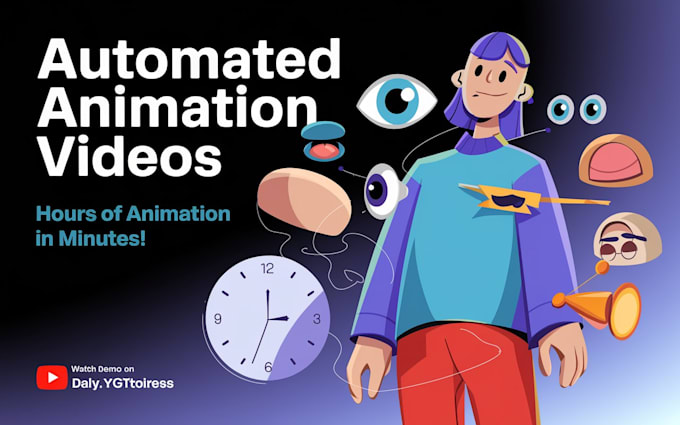 Gig Preview - Can automate your 2d animation video