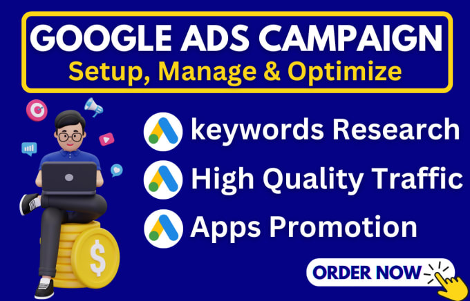 Gig Preview - Setup, optimize and manage your google ads adwords campaign