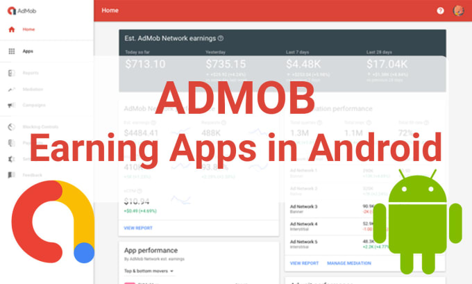 Gig Preview - Develop admob based android earning app with unlimited revision