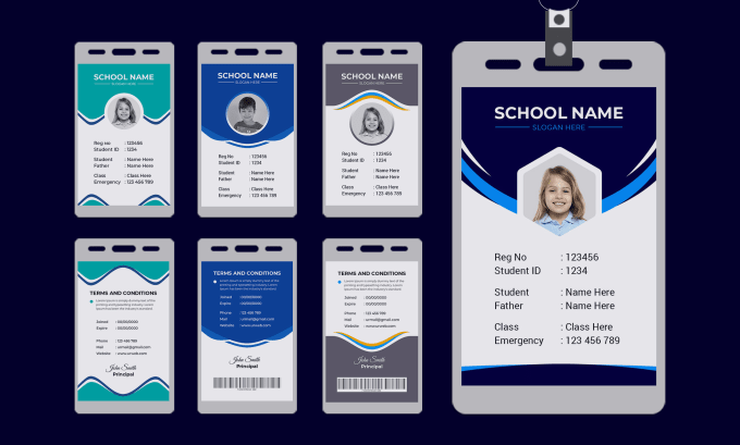 Gig Preview - Create student id card designs for school and college