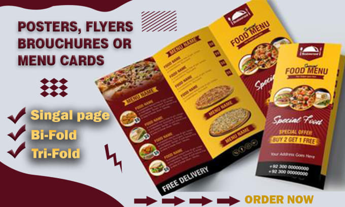 Gig Preview - Design modern food flyers, brochures and menu cards