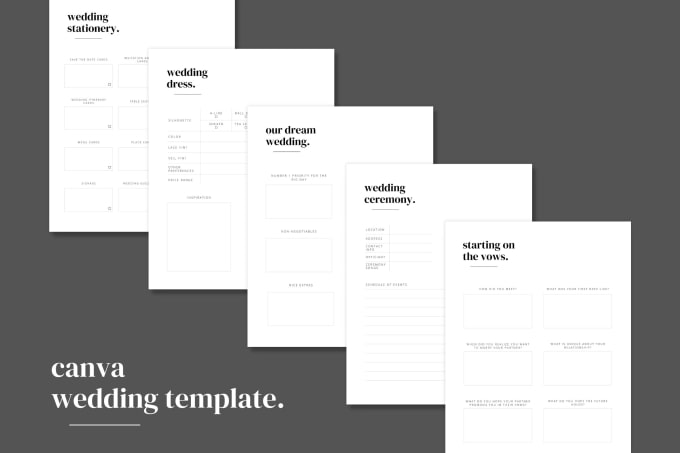 Gig Preview - Provide a wedding planner template in canva