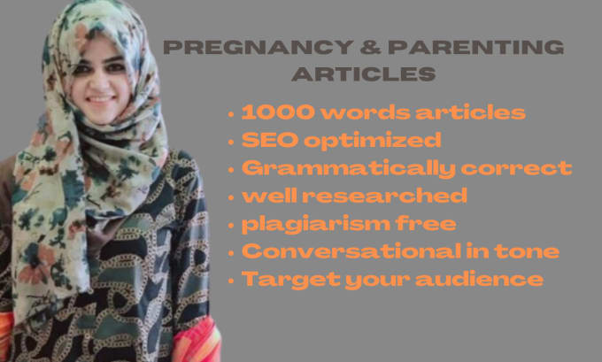 Gig Preview - Write SEO optimized pregnancy and parenting articles